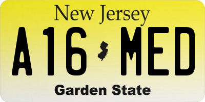 NJ license plate A16MED