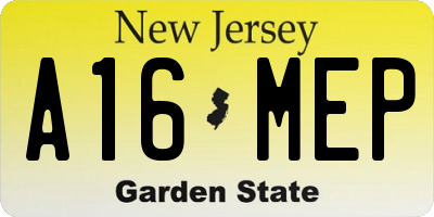 NJ license plate A16MEP