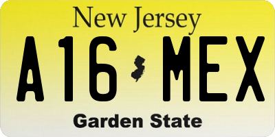 NJ license plate A16MEX