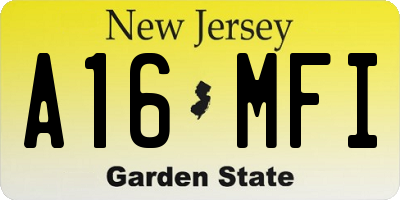 NJ license plate A16MFI