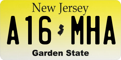 NJ license plate A16MHA