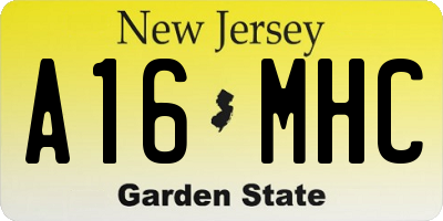 NJ license plate A16MHC