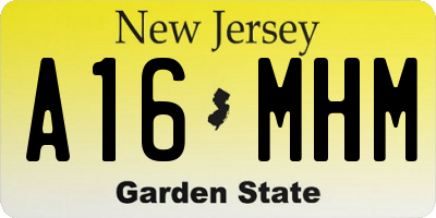 NJ license plate A16MHM
