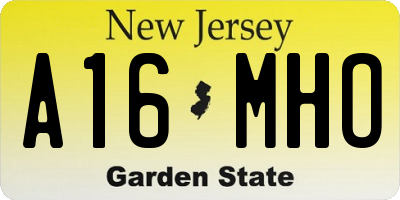 NJ license plate A16MHO