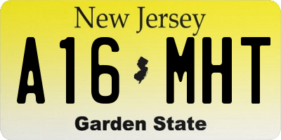 NJ license plate A16MHT