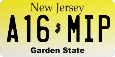 NJ license plate A16MIP