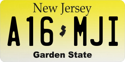 NJ license plate A16MJI