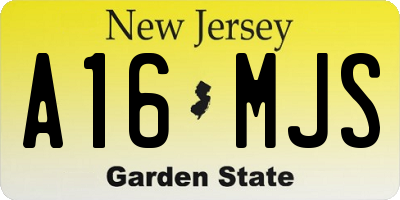 NJ license plate A16MJS