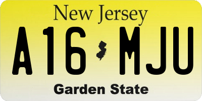 NJ license plate A16MJU