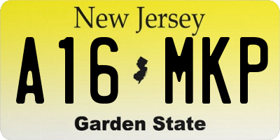 NJ license plate A16MKP