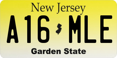 NJ license plate A16MLE