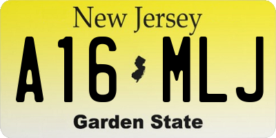NJ license plate A16MLJ