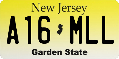 NJ license plate A16MLL