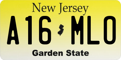 NJ license plate A16MLO