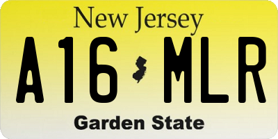 NJ license plate A16MLR