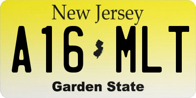 NJ license plate A16MLT
