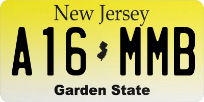 NJ license plate A16MMB