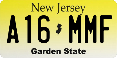 NJ license plate A16MMF