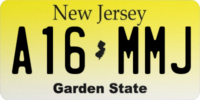 NJ license plate A16MMJ
