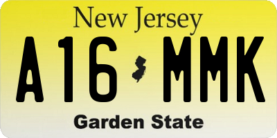 NJ license plate A16MMK