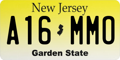 NJ license plate A16MMO