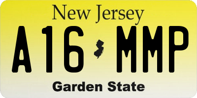 NJ license plate A16MMP