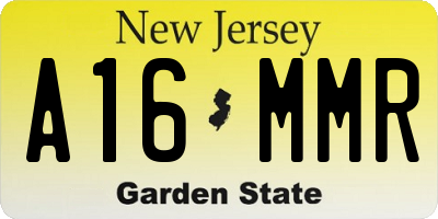 NJ license plate A16MMR