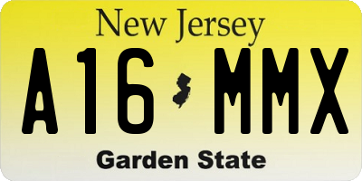 NJ license plate A16MMX