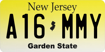 NJ license plate A16MMY