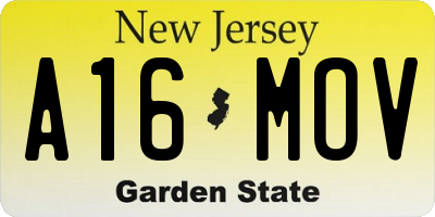 NJ license plate A16MOV