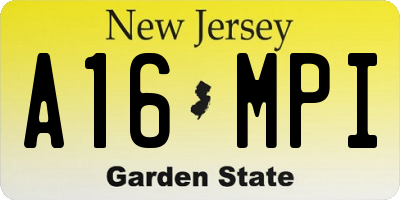 NJ license plate A16MPI