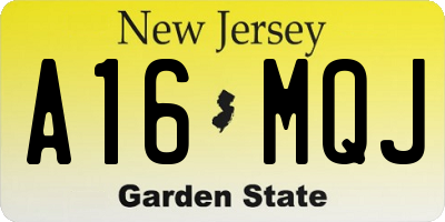 NJ license plate A16MQJ