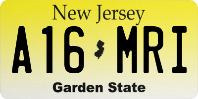 NJ license plate A16MRI