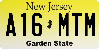NJ license plate A16MTM