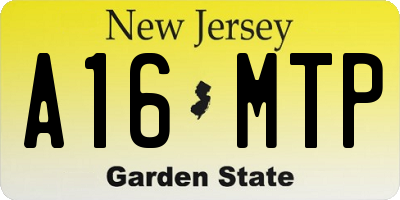NJ license plate A16MTP