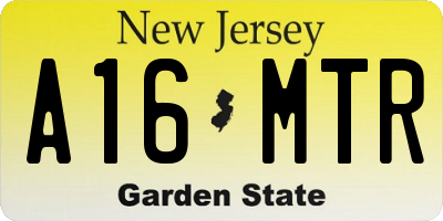 NJ license plate A16MTR