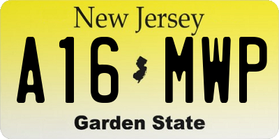 NJ license plate A16MWP