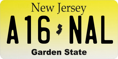 NJ license plate A16NAL