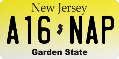 NJ license plate A16NAP