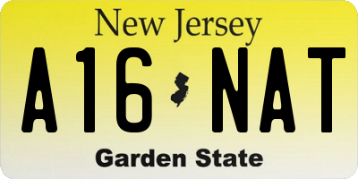 NJ license plate A16NAT