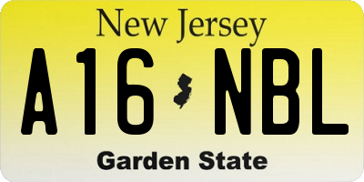 NJ license plate A16NBL