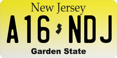 NJ license plate A16NDJ