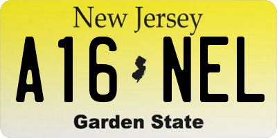 NJ license plate A16NEL