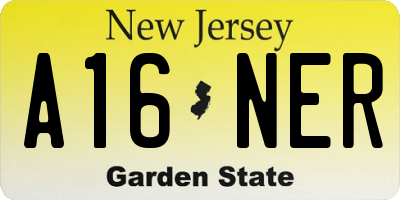 NJ license plate A16NER