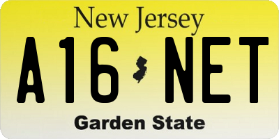 NJ license plate A16NET