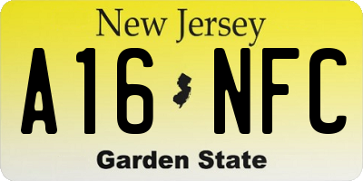 NJ license plate A16NFC
