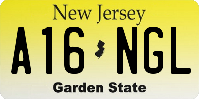 NJ license plate A16NGL