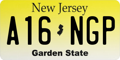 NJ license plate A16NGP