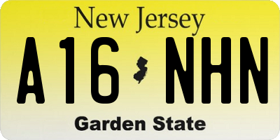 NJ license plate A16NHN