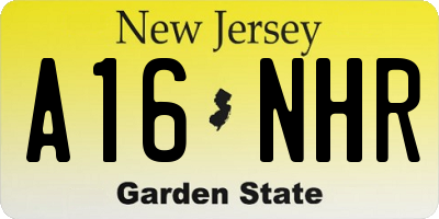 NJ license plate A16NHR